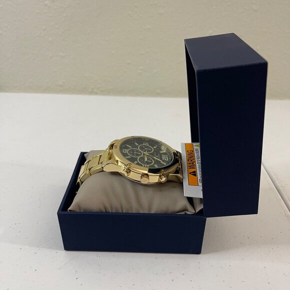 Joseph Abboud Gold-Tone Green Dial Mens Watch In Original Box, New - Picture 8 of 11